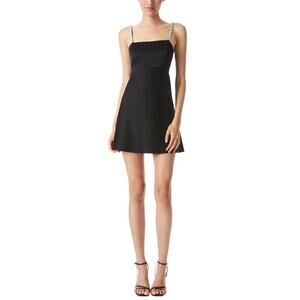 Alice + Olivia Embellished Black Sutton Mini Dress Size 4 NWT